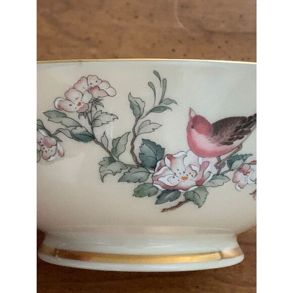 Lenox Serenade Bowl, Small Footed Serving Dish with Bird, Vintage Collectible Gi - Picture 1 of 6